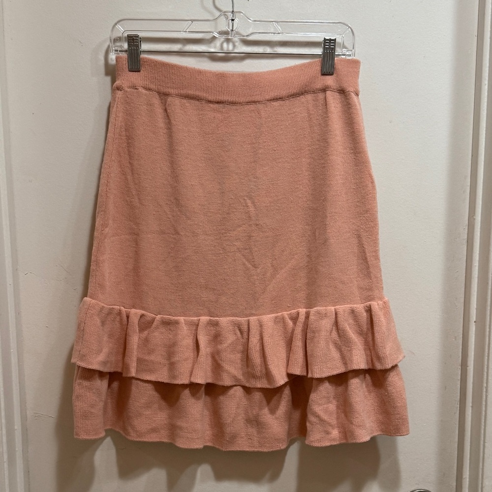 Robbin’s Peach A-Line Skirt with Ruffle Hem